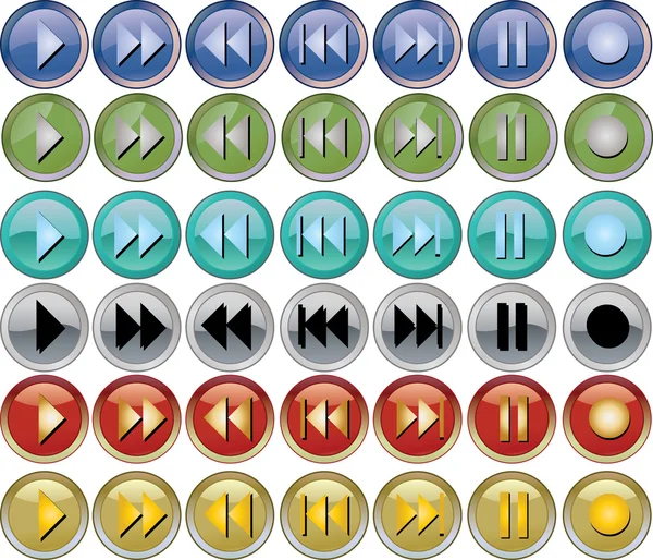 Bottoni musicali colorati — Vettoriale Stock