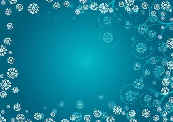Blauwe sneeuwvlokken krullen — Stockvector