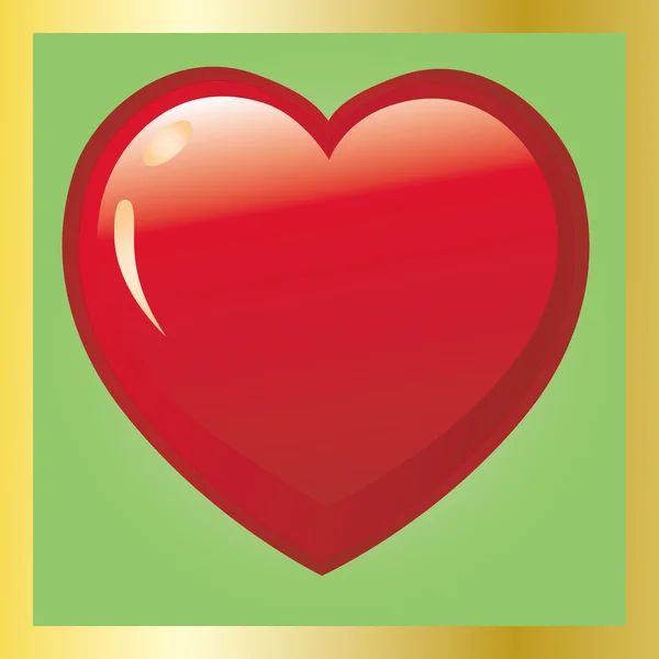Καρδιά σε πράσινο φόντο — Διανυσματικό Αρχείο