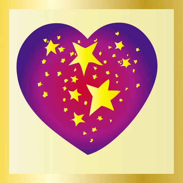 Hvězdy srdce — Stockový vektor