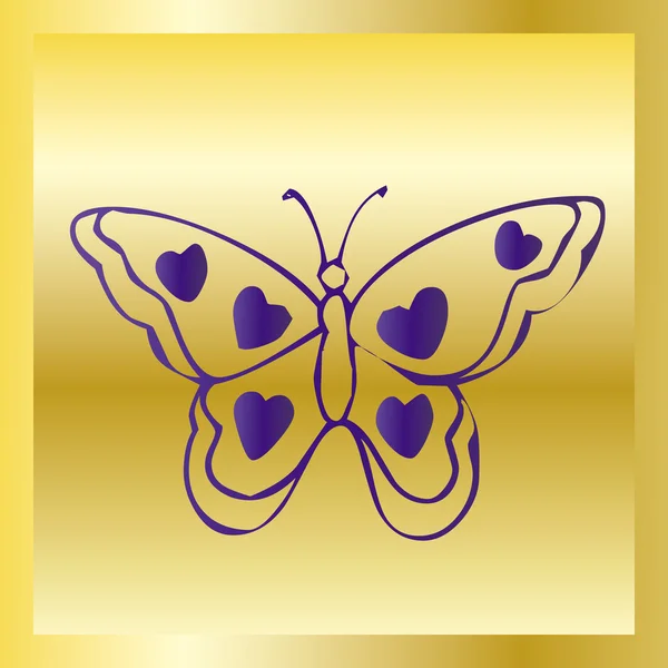 金蝶が大好き — ストックベクタ