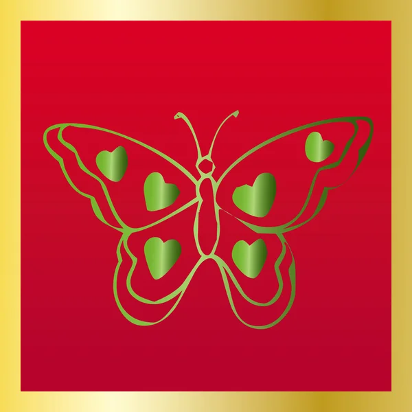 赤愛の蝶 — ストックベクタ