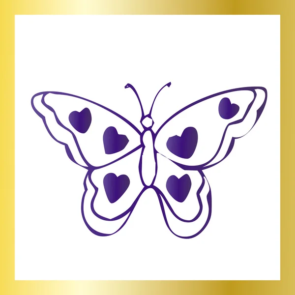Liebe Schmetterling — Stockvektor