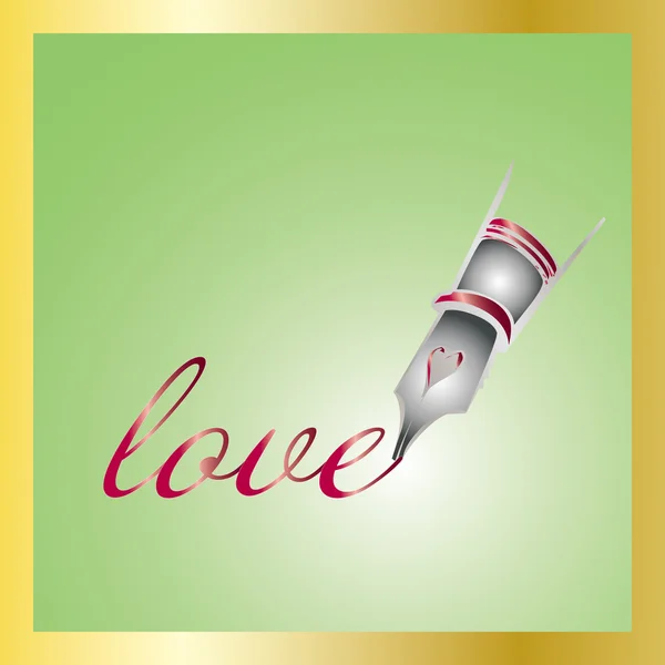 Love Pensil on green background — стоковий вектор
