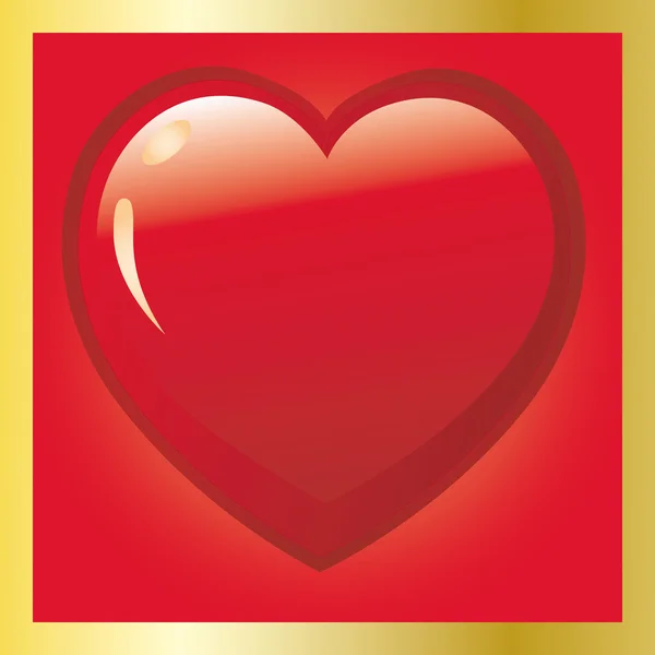 Heart on red background — Stock Vector