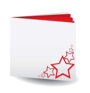 Red papered book with stars on top clipart