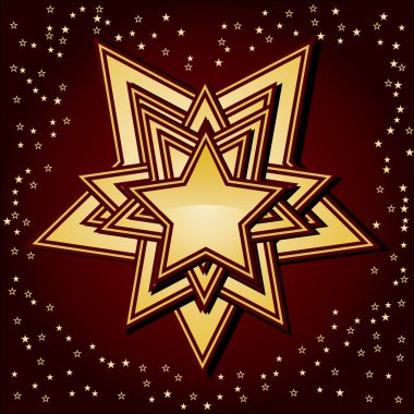 Golden stars on brown background clipart
