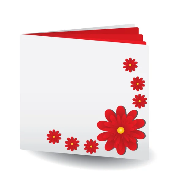 Красная книга с цветами — стоковый вектор