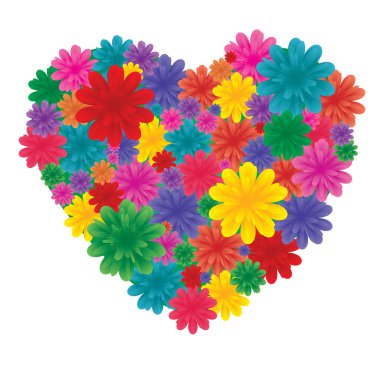 Flowers on heart clipart