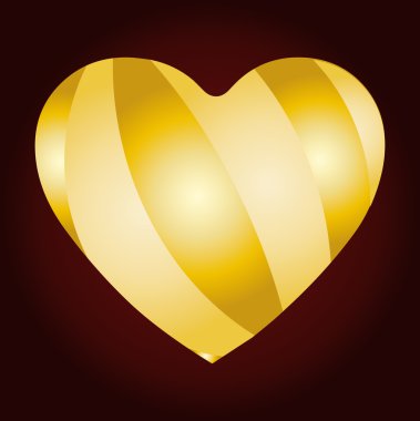 Golden strip on heart clipart