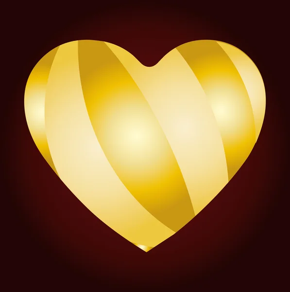 Goldener Streifen am Herzen — Stockvektor