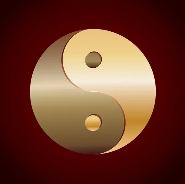 Χρυσό ying yang σύμβολο — Διανυσματικό Αρχείο