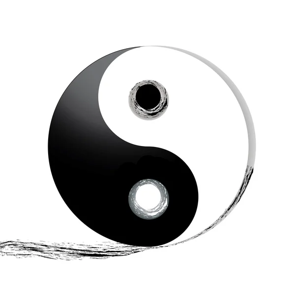 Ying Yang Symbole avec piste — Image vectorielle