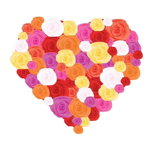 Corazón hecho de rosas — Archivo Imágenes Vectoriales