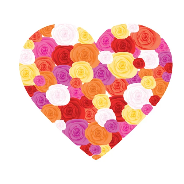 Roses dans le cœur — Image vectorielle