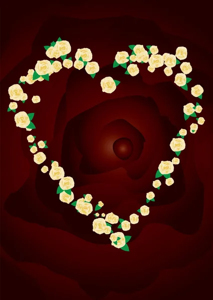 Marco de rosas marrón — Archivo Imágenes Vectoriales