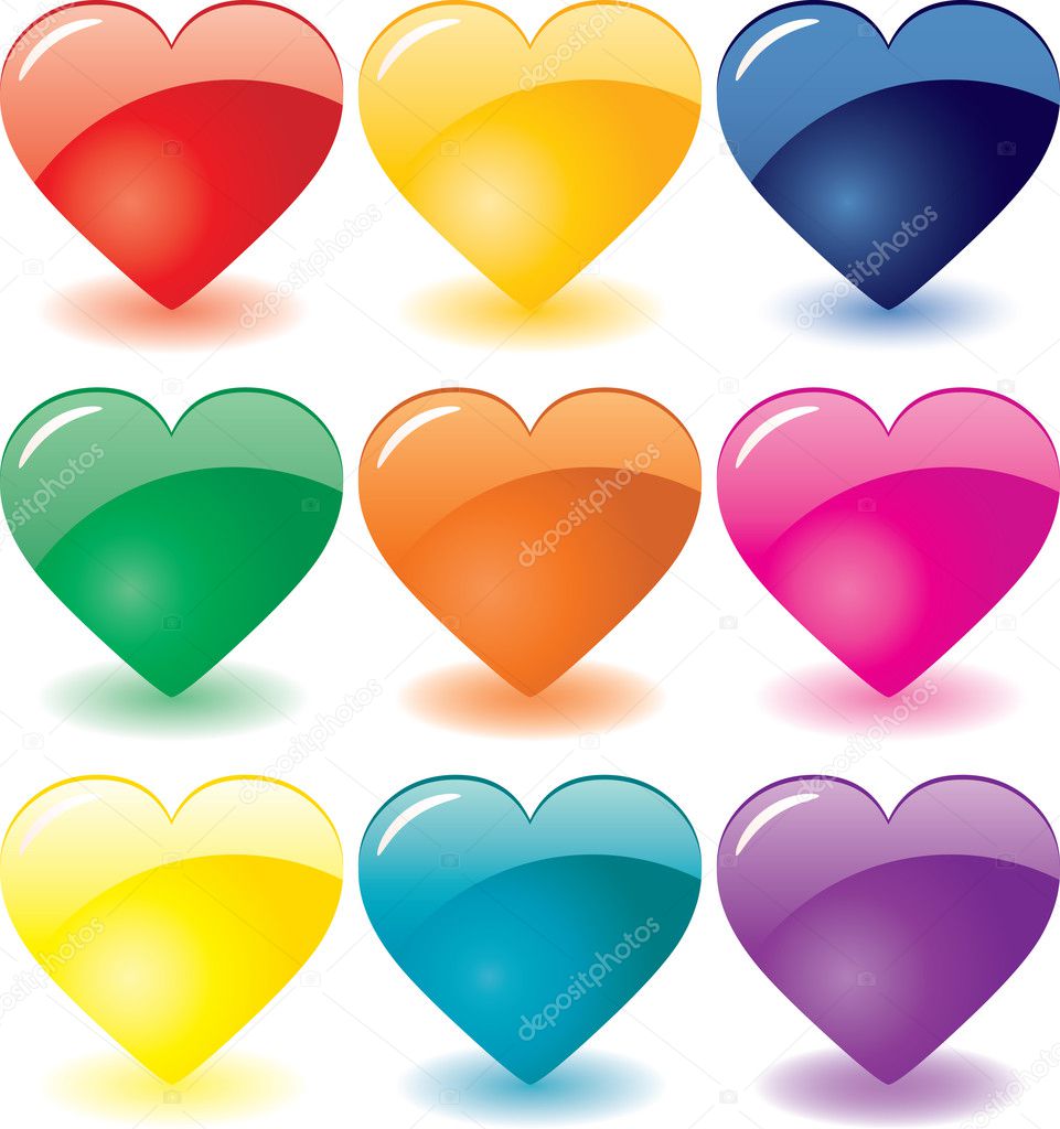 Glass hearts Stock Vector Image by ©MarketOlya #1575189