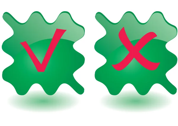 2乗の緑色のボタン — ストックベクタ