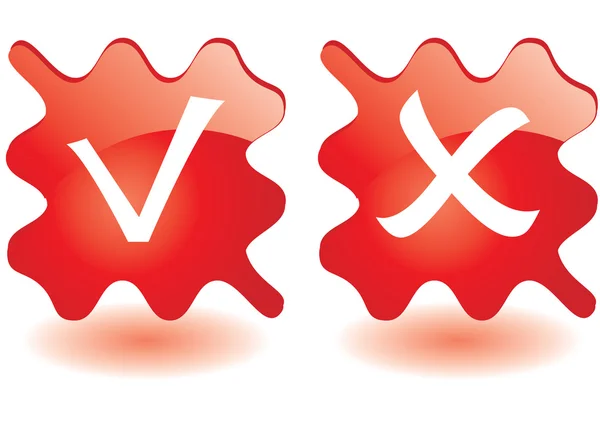 Botones cuadrados rojos — Vector de stock