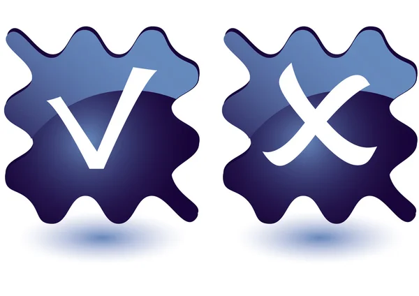 Botones cuadrados azules — Vector de stock