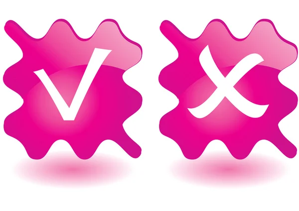 Botones cuadrados rosados — Vector de stock