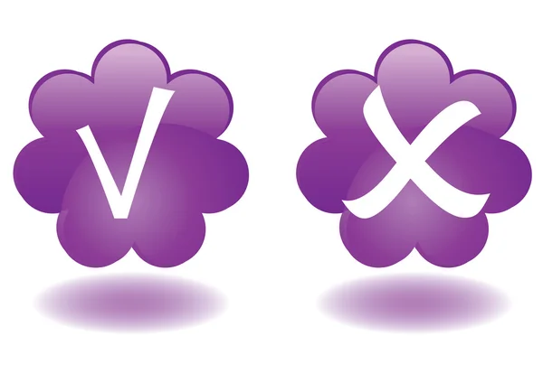 Bottoni viola fiori — Vettoriale Stock