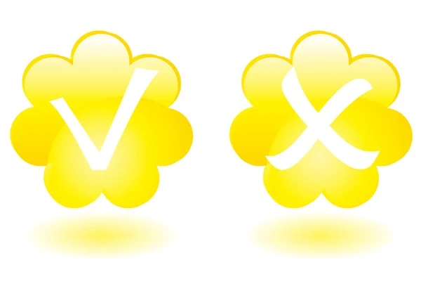 黄色の花のボタン — ストックベクタ