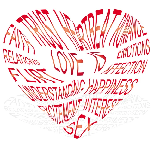 Piros szöveg arról, hogy mi a szerelem — Stock Vector