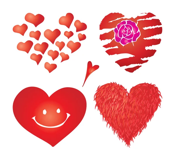 Set voor valentines hearts, deel 4 — Stockvector