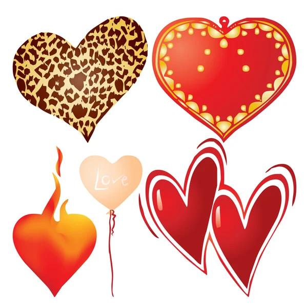 Aantal Valentijnsdag harten, deel 9 — Stockvector