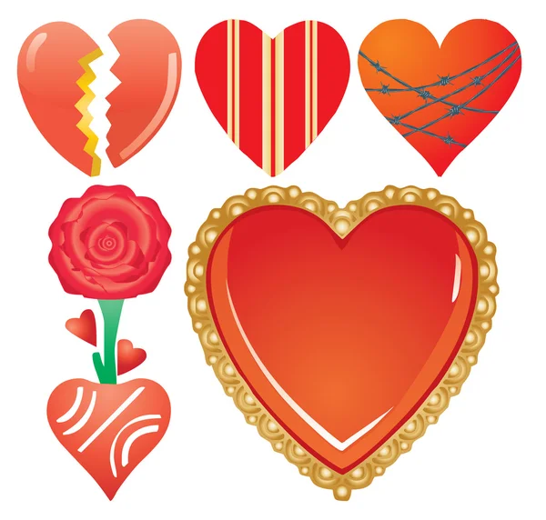 Zestaw hearts-valentine's, część 7 — Wektor stockowy