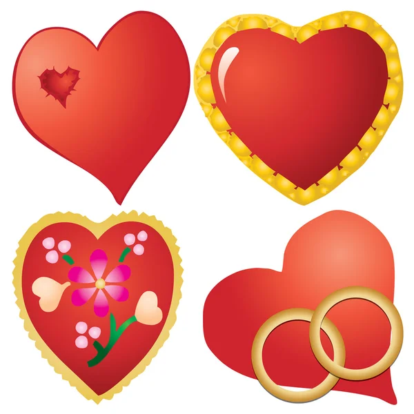 Conjunto de corazones de San Valentín, parte 10 — Vector de stock