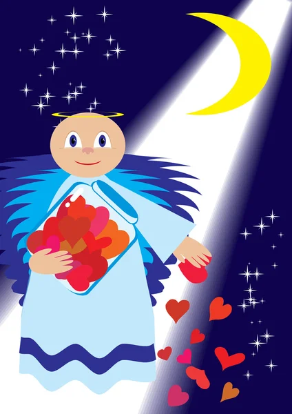 Saint-Valentin semer l'amour dans la nuit — Image vectorielle