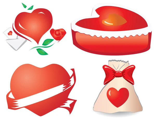 Zestaw hearts-valentine's, część 11 — Wektor stockowy