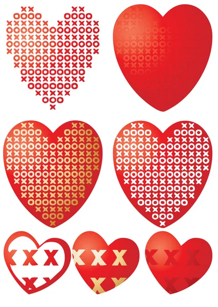 Сердца XOXO — стоковый вектор