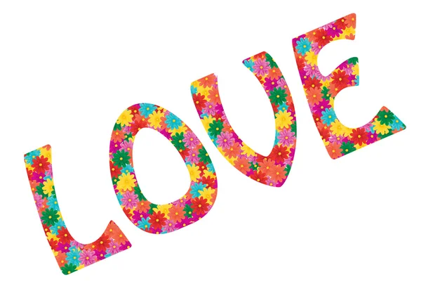 Mot d'amour fait de fleurs — Image vectorielle