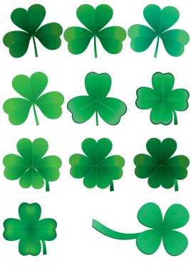 Set of clovers clipart