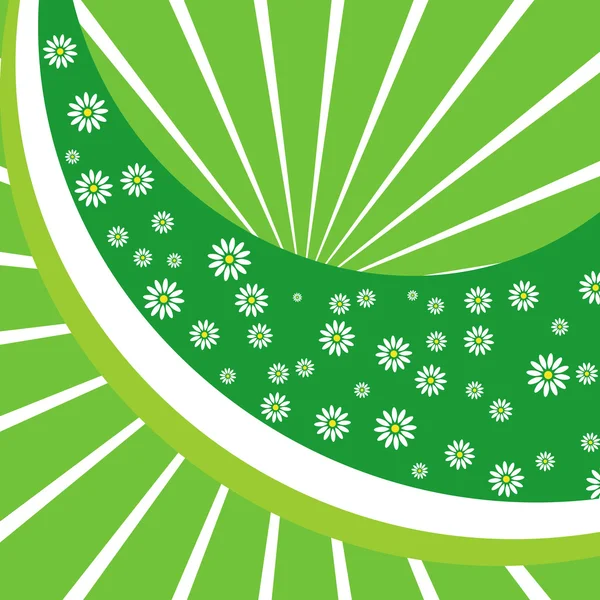 緑の花の背景. — ストックベクタ
