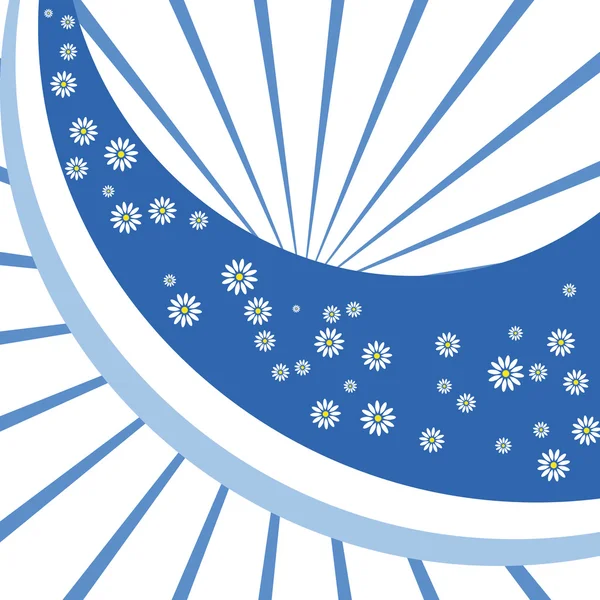 カモミールと青色の背景 — ストックベクタ