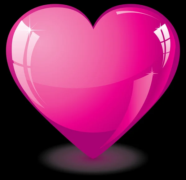 Růžové skleněné srdce — Stockový vektor