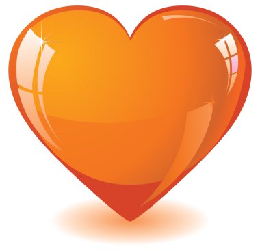 Orange heart clipart