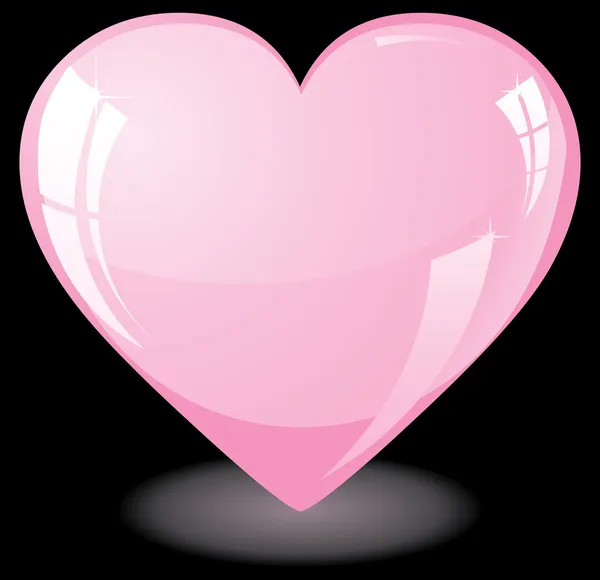 Блестящее розовое сердце — стоковый вектор