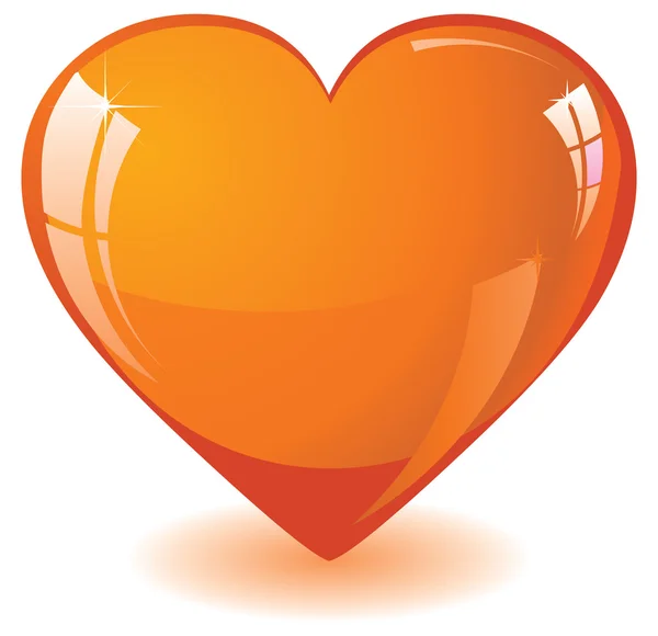 Orangefarbenes Herz — Stockvektor