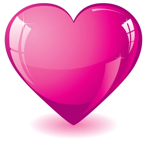 Блестящее розовое сердце — стоковый вектор