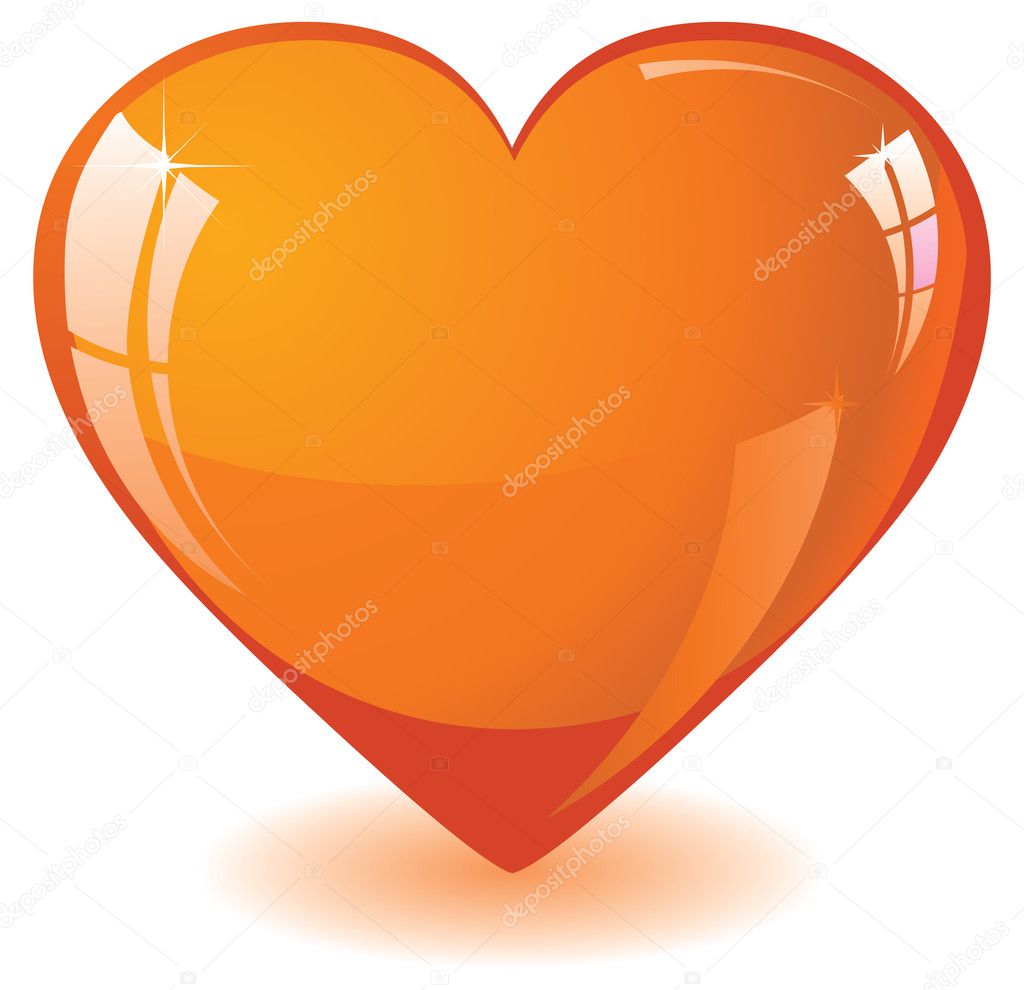 Orange heart — Stock Vector © MarketOlya #1941739