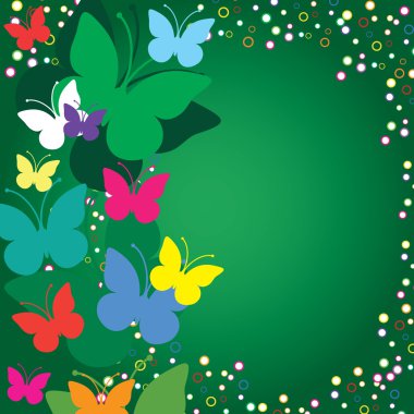 Green butterflies clipart