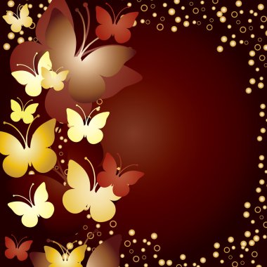 Gold butterflies clipart