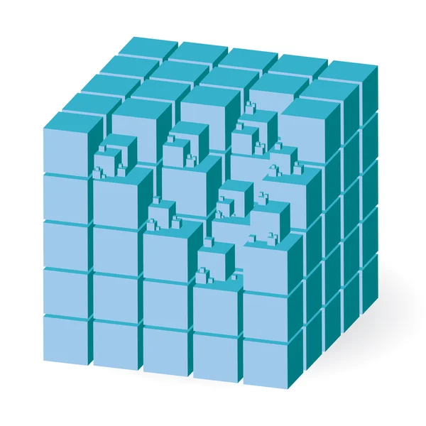 Cubo azul — Vector de stock