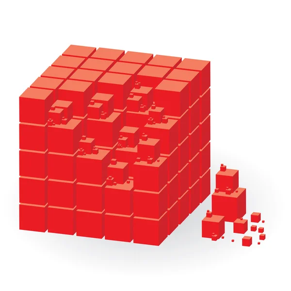 Rode cube — Stockvector