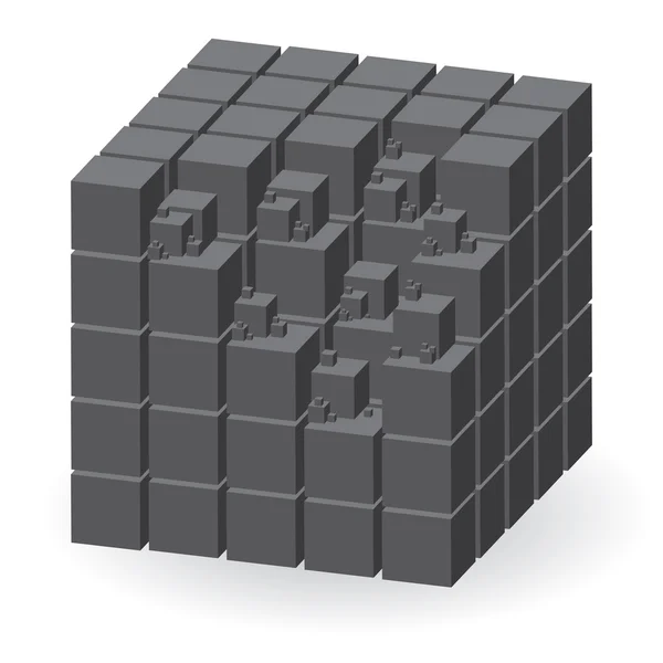 Cubo gris — Vector de stock